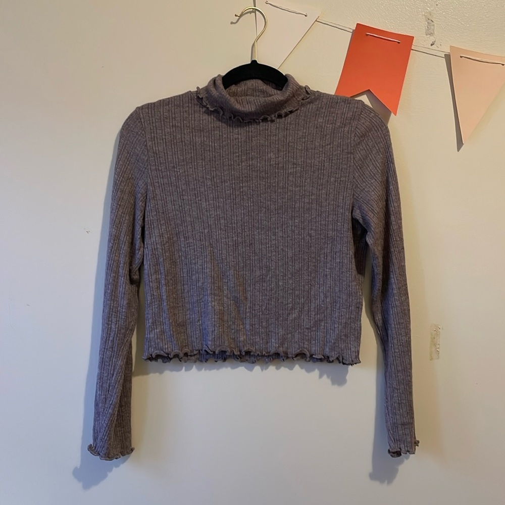 Cropped Madewell Purple Turtleneck